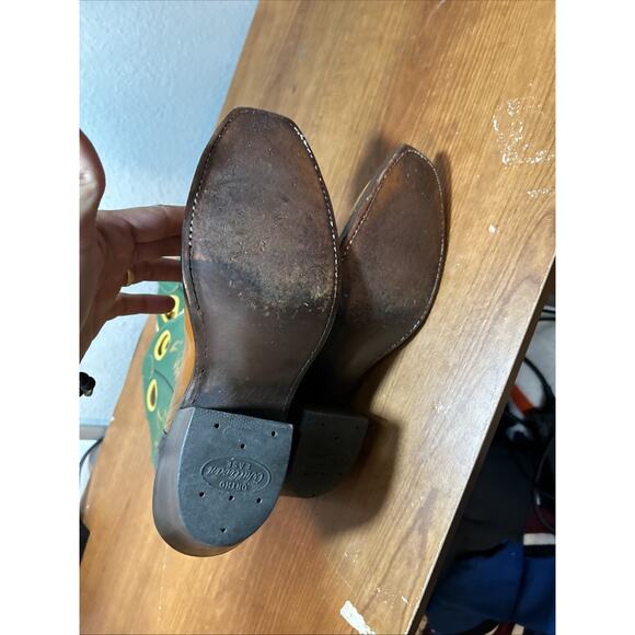 Vintage O\'Sullivan Cowhide Western Cowboy Boots Size 7.5 Brown Ortho Ease Heel main image 7